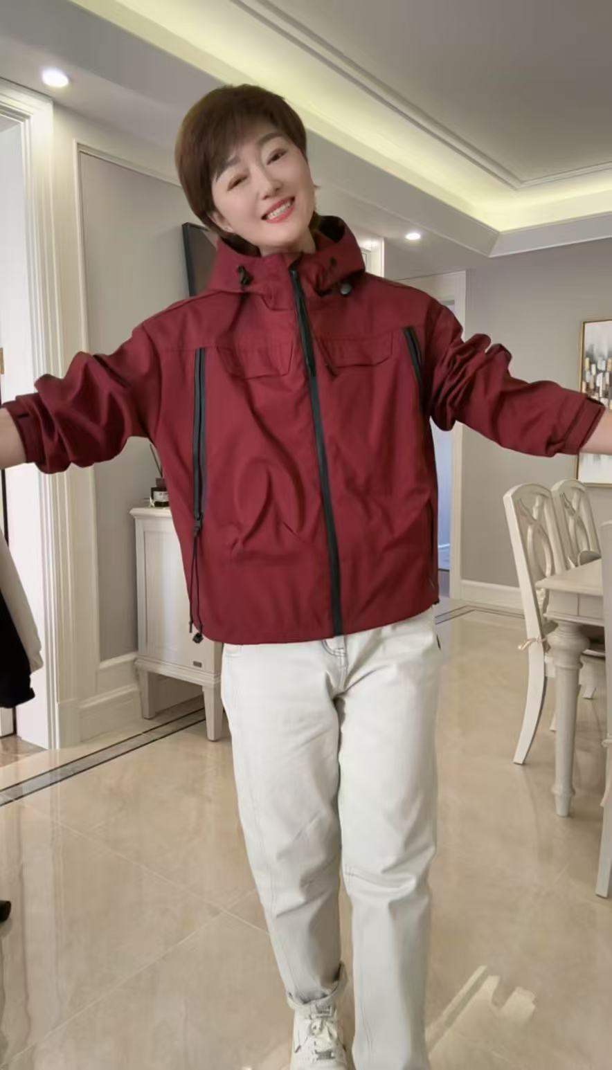 【女王团精选】时尚防风短款收腰连帽风衣工装冲锋衣韩版休闲外套女