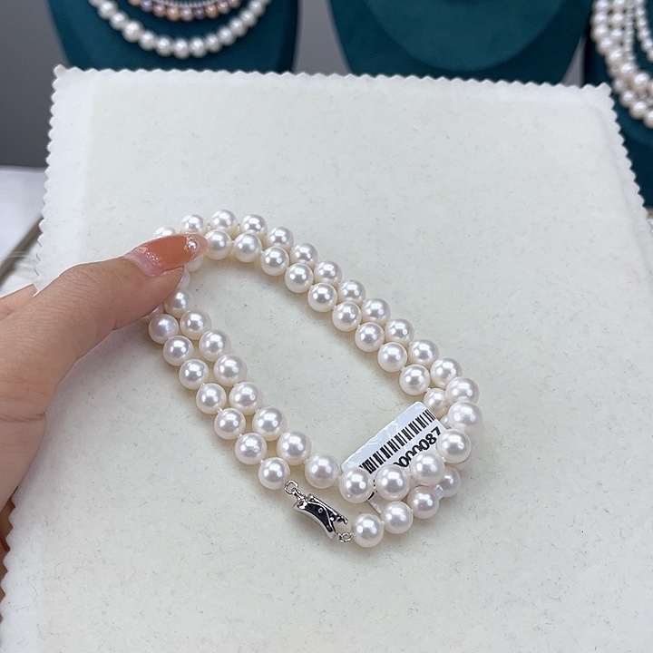 淡水珍珠颈饰银S925镶嵌8➕极光冷白高品