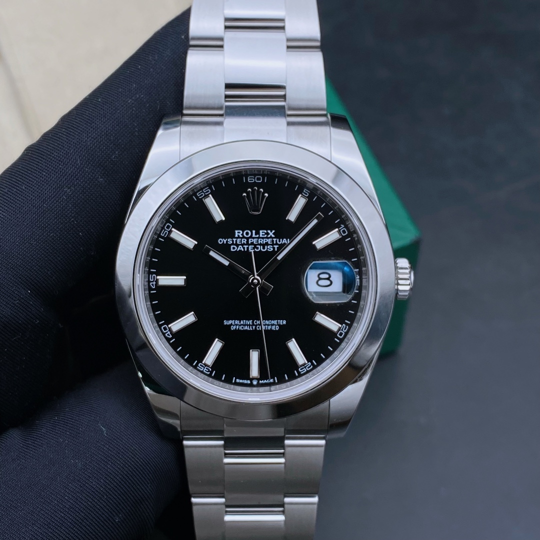 99新 Rolex/劳力士 21年全套/日志126300/黑盘条钉/表径41