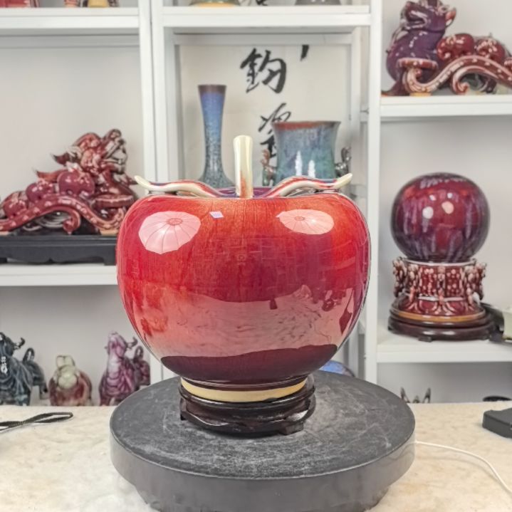 摆件钧瓷摆件神後鎮鈞瓷