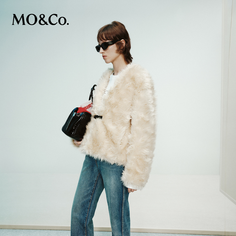 【粉丝专属】MOCO短款外套RECTO设计师联名冬毛绒无领MBD4COT044