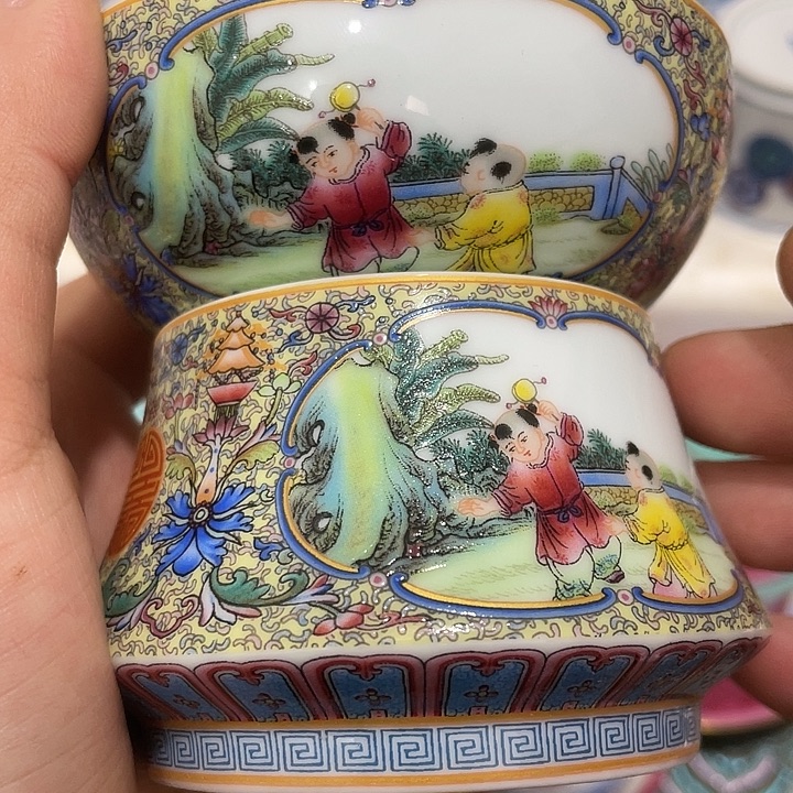 陶摆件景德镇陶瓷主人杯123