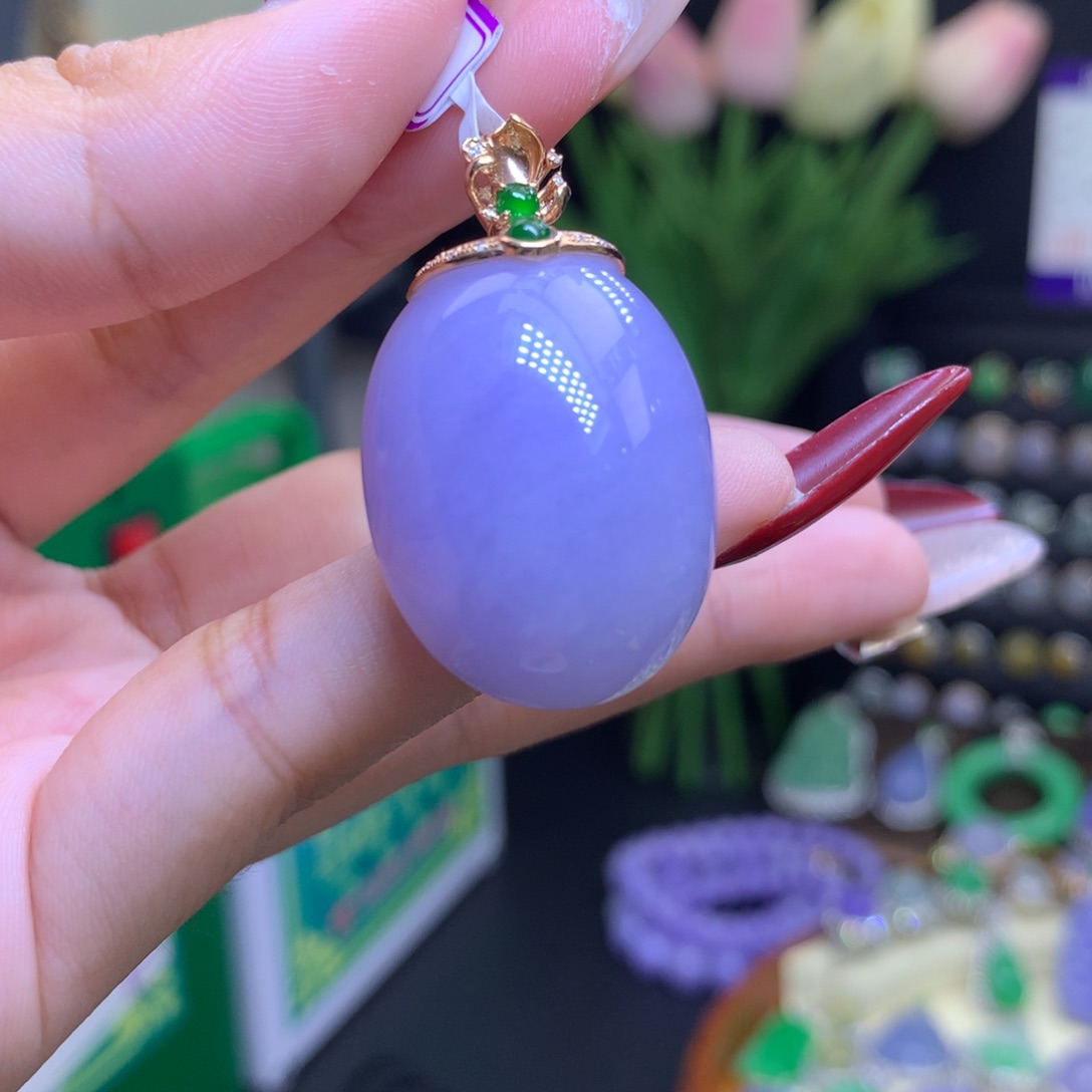 翡翠颈饰18K金镶嵌天然