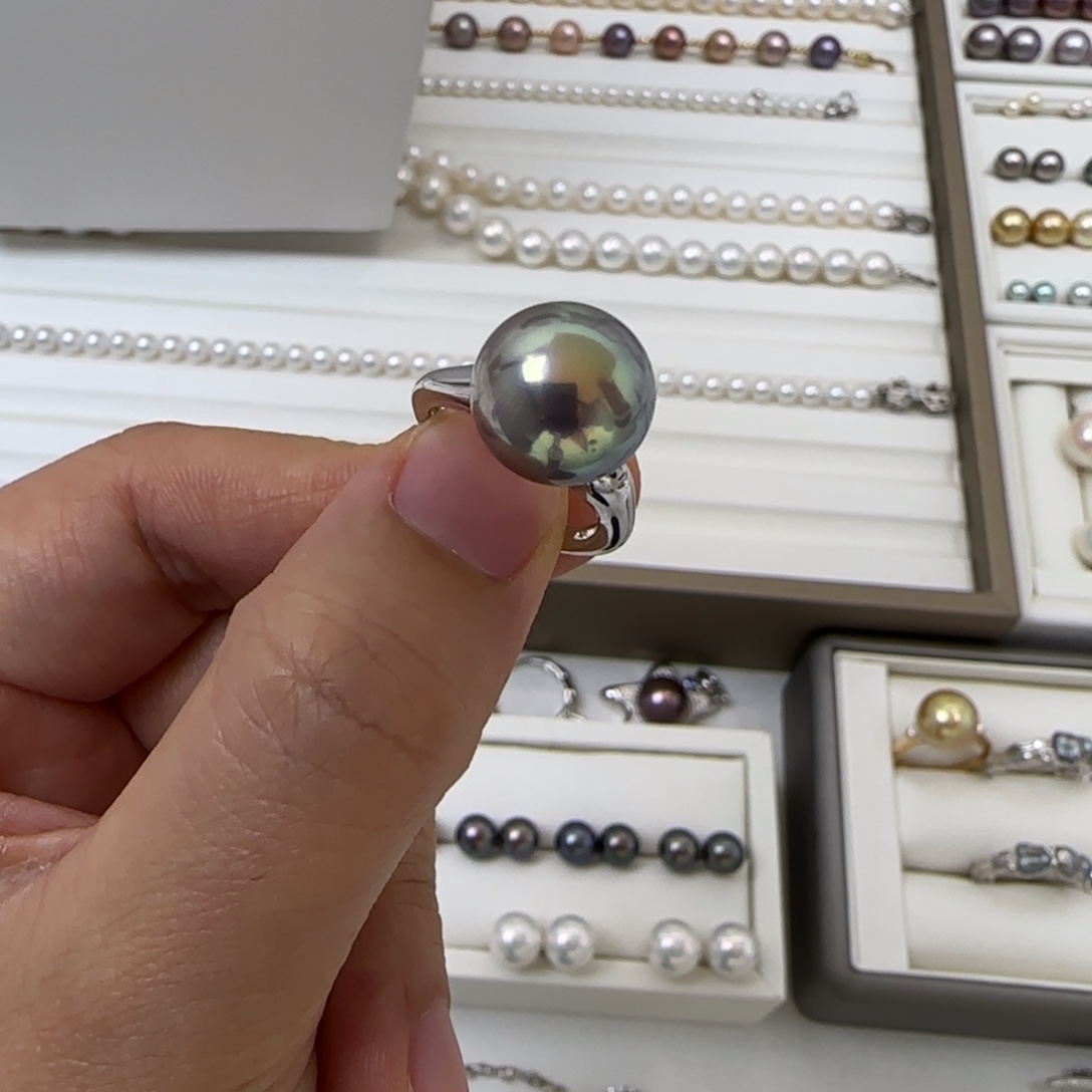 跑***卷戒指淡水珍珠银S925镶嵌