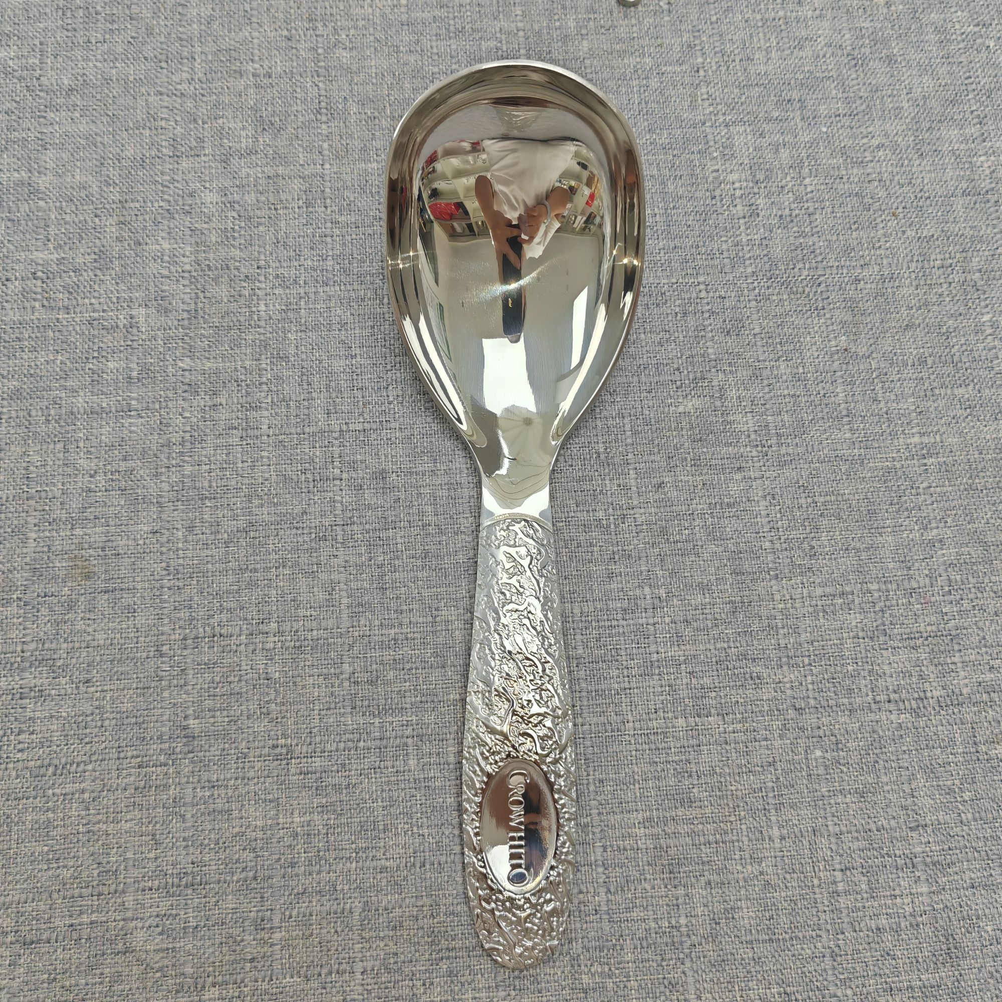 304不锈钢短柄锤纹地主勺欧式立体分餐勺汤匙