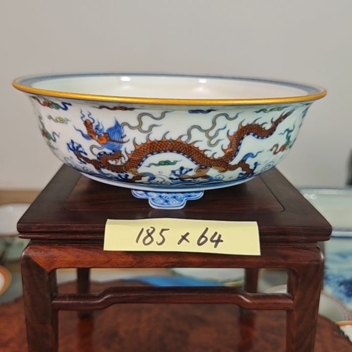 K***9陶手工手绘大德堂陶瓷釉盆