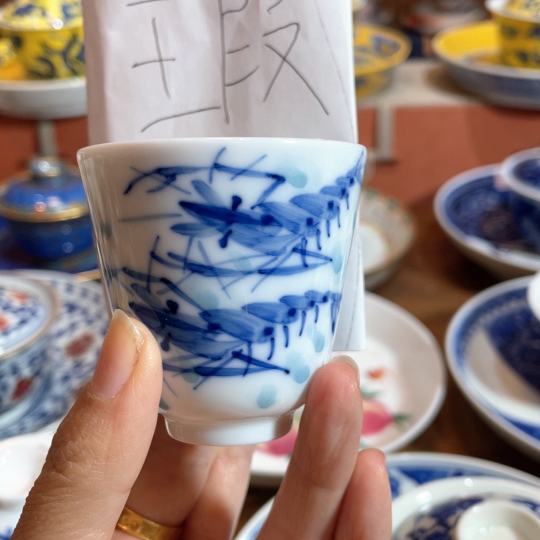 瓷片景德镇陶瓷虾趣主人杯