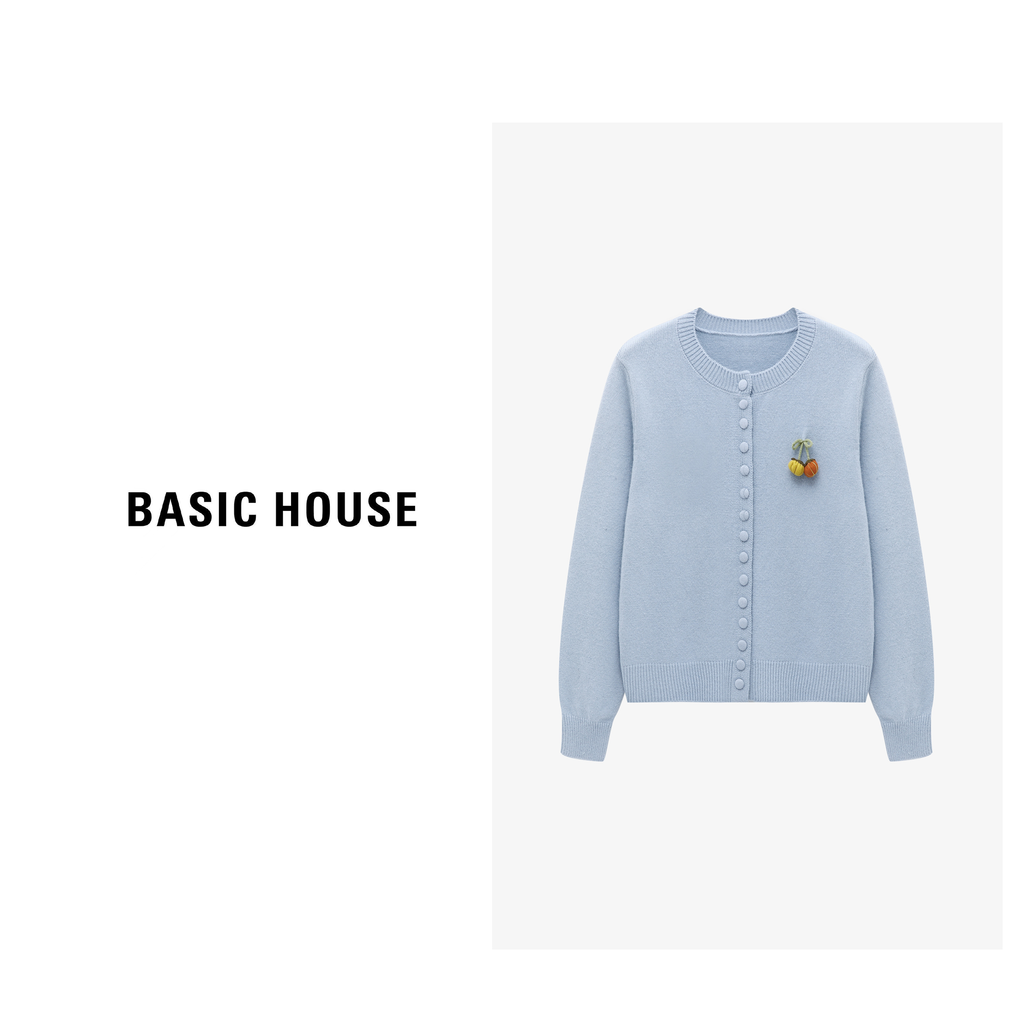 Basic House/百家好百搭老钱风女装秋季时尚开衫毛衣-B0625B5LLS2