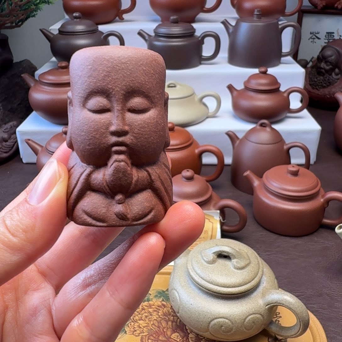 茶壶紫砂紫砂  盖志小和尚