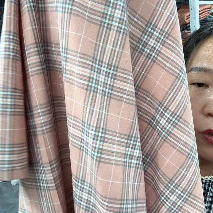 棉棉粉线格单人床单