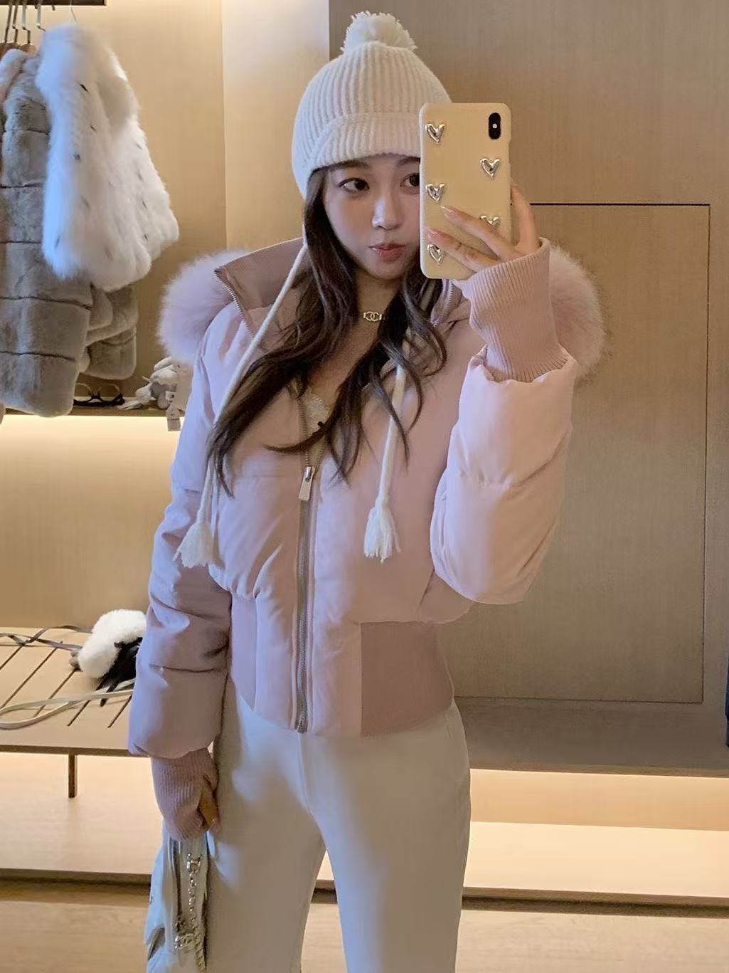 小海鸥爆款修身大毛领短款棉服女冬季新款连帽收腰显瘦棉衣外套潮