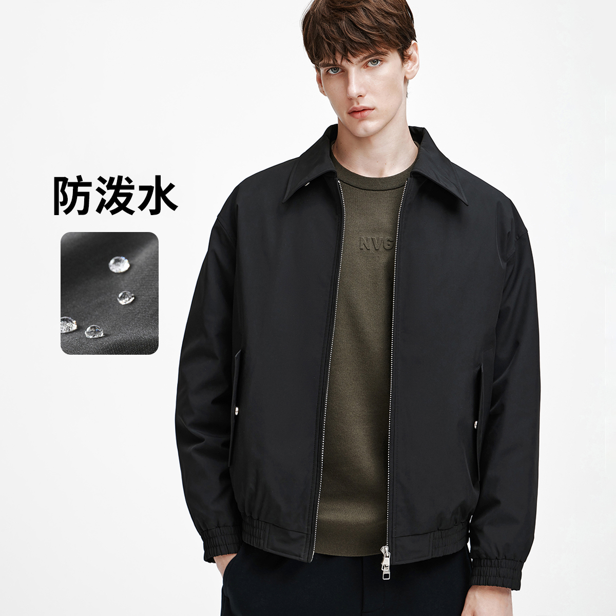 [三防拒水防潮]navigare意大利小帆船翻领羽绒服男冬款行政夹克