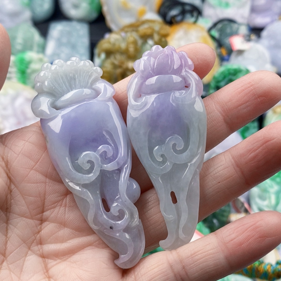 白***文翡翠未镶嵌吊坠(不含链)