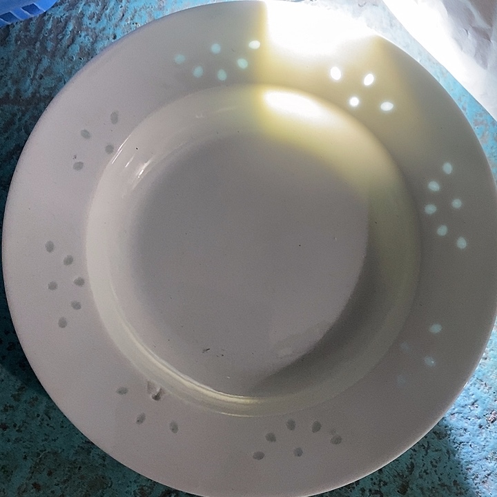 摆件陶8寸玲珑深盘光明