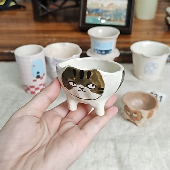 532狸花猫茶杯蘸料碟哈哈哈哈