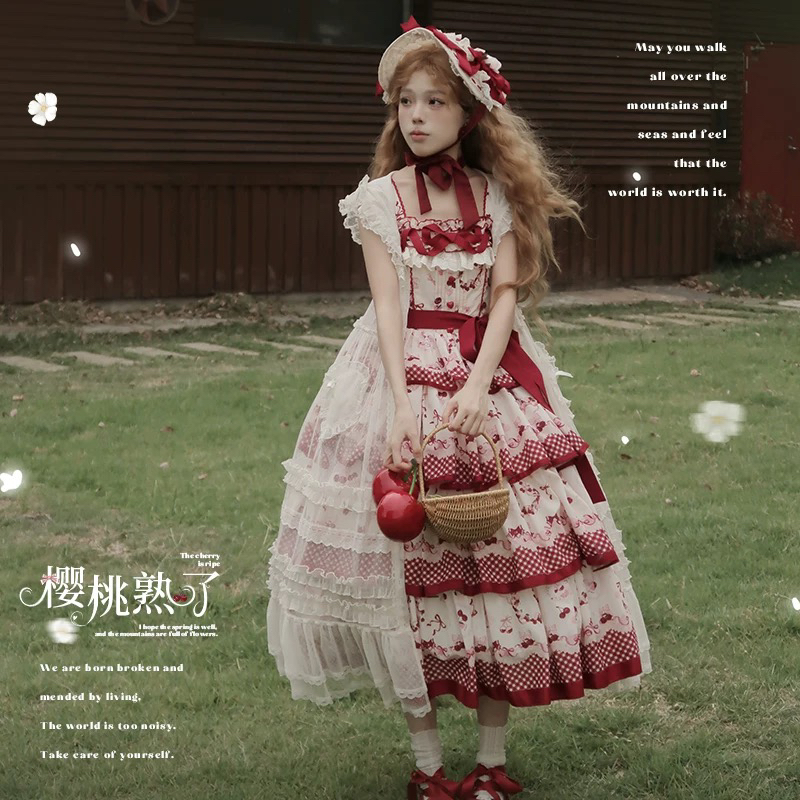 桃熟了Lolita长款jsk  开衫外套 甜心贩售机可爱日常裙子