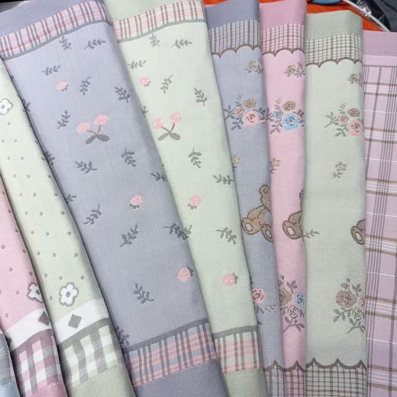 全棉纱布枕巾花边透气吸汗45×65