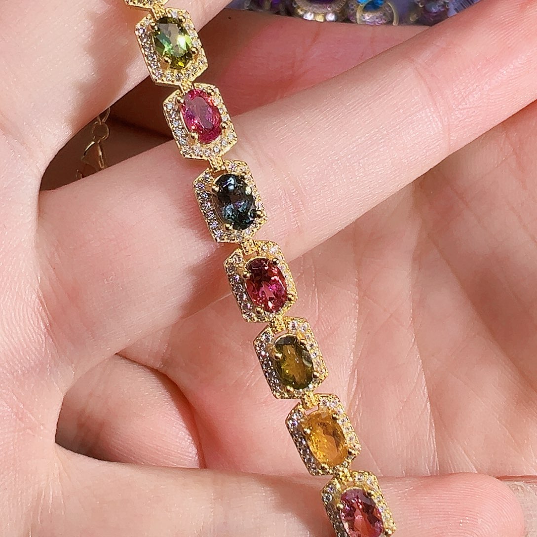 碧玺银S925镶嵌碧玺