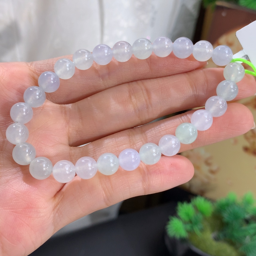 翡翠未镶嵌手串卡7冰胶马卡龙手串