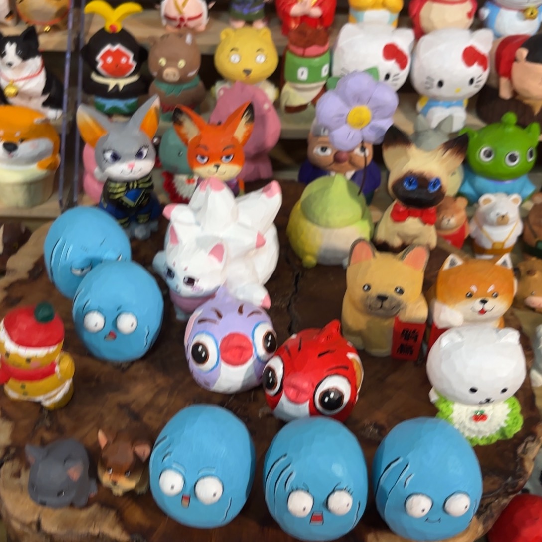 香榧木木雕摆件套