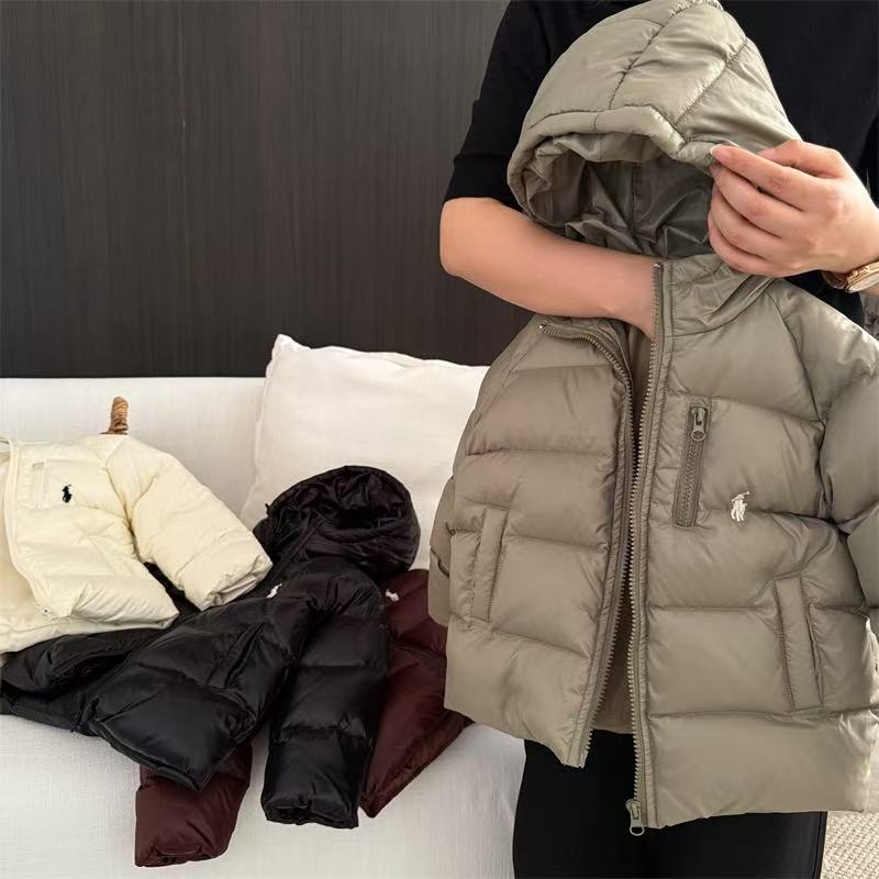 儿童羽绒服2025冬季新品男女童刺绣连帽羽绒服宝宝简约外套51127