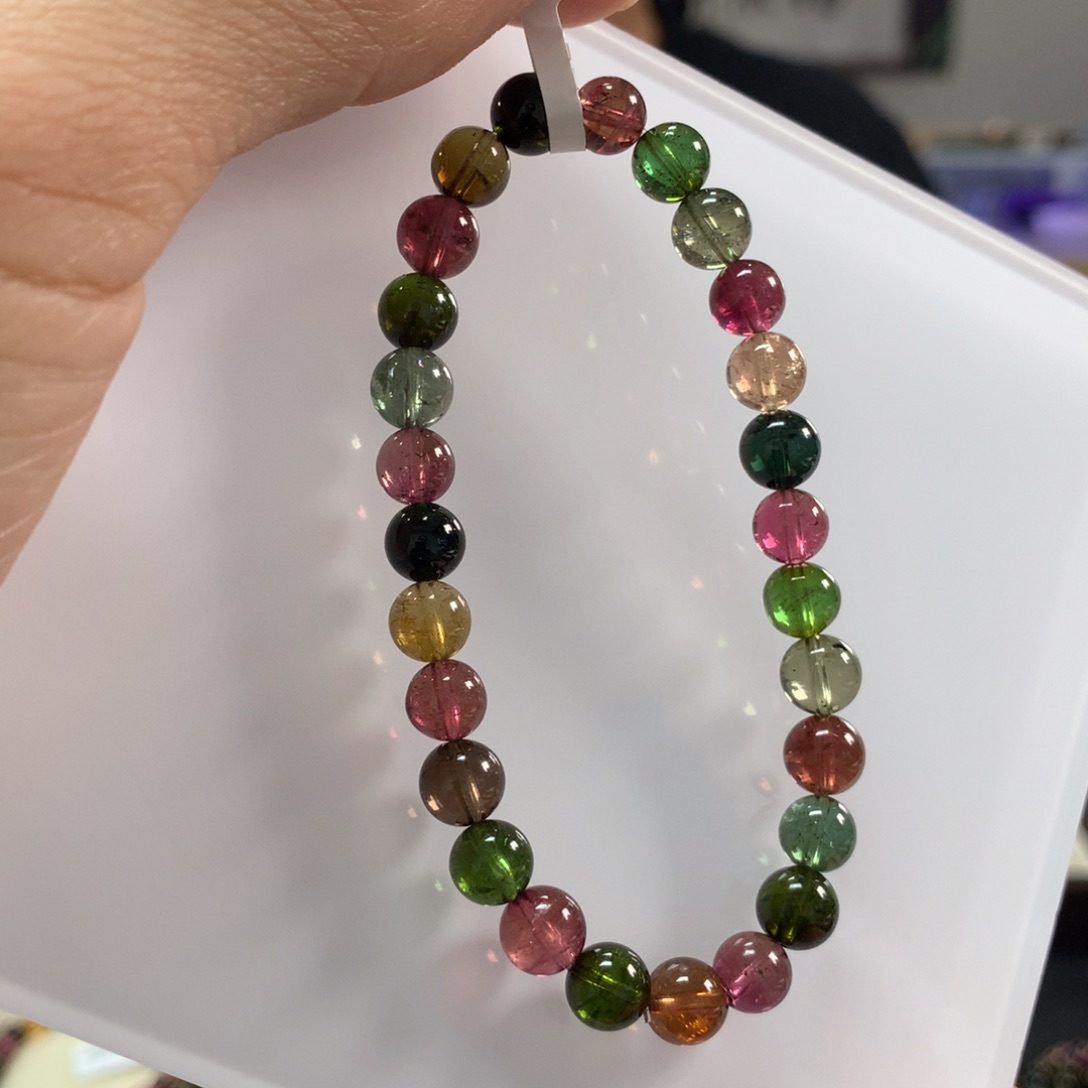 碧玺手链未镶嵌6.8毫米左右