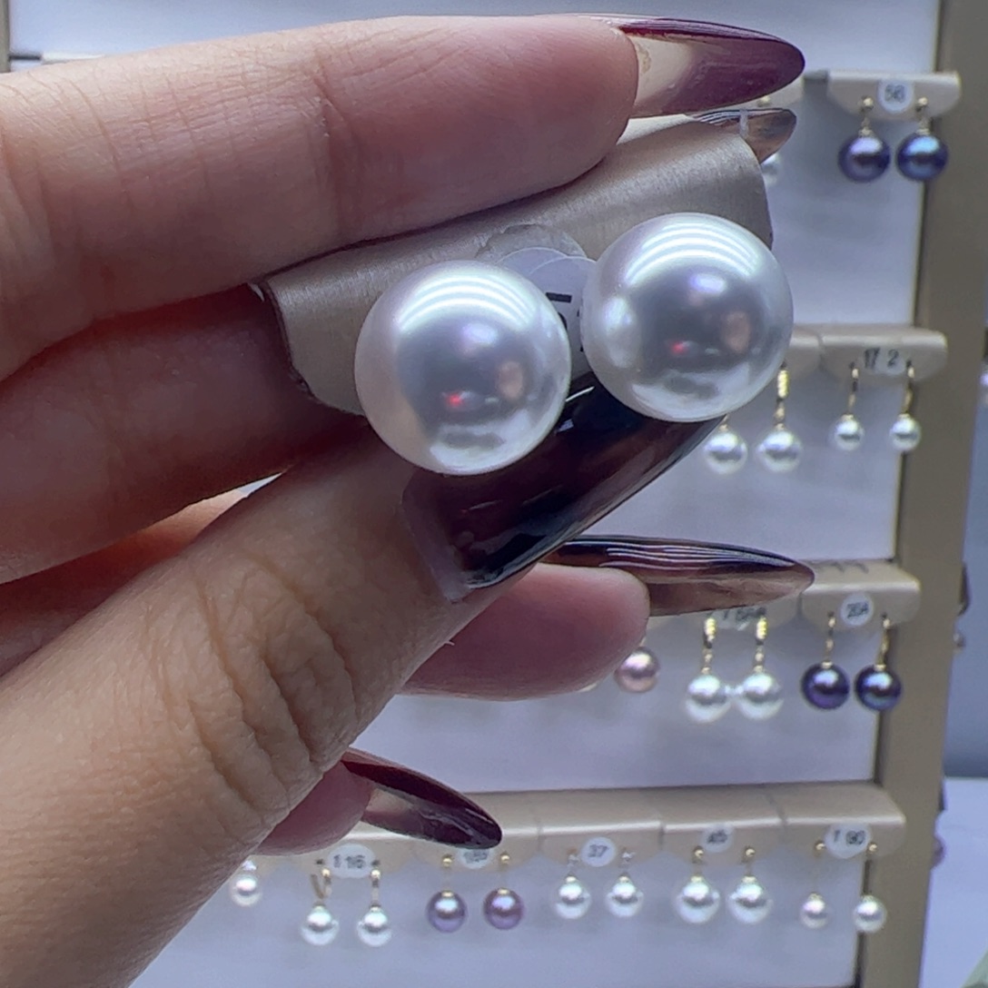 淡水珍珠耳饰18K金镶嵌