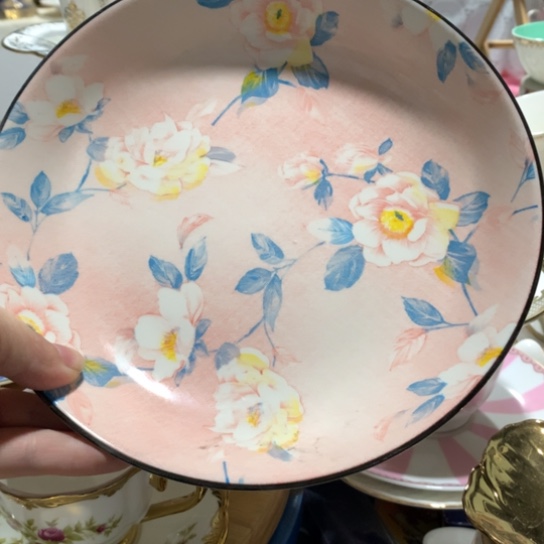 瓷片微瑕陶瓷处理介意请慎拍20厘米染色