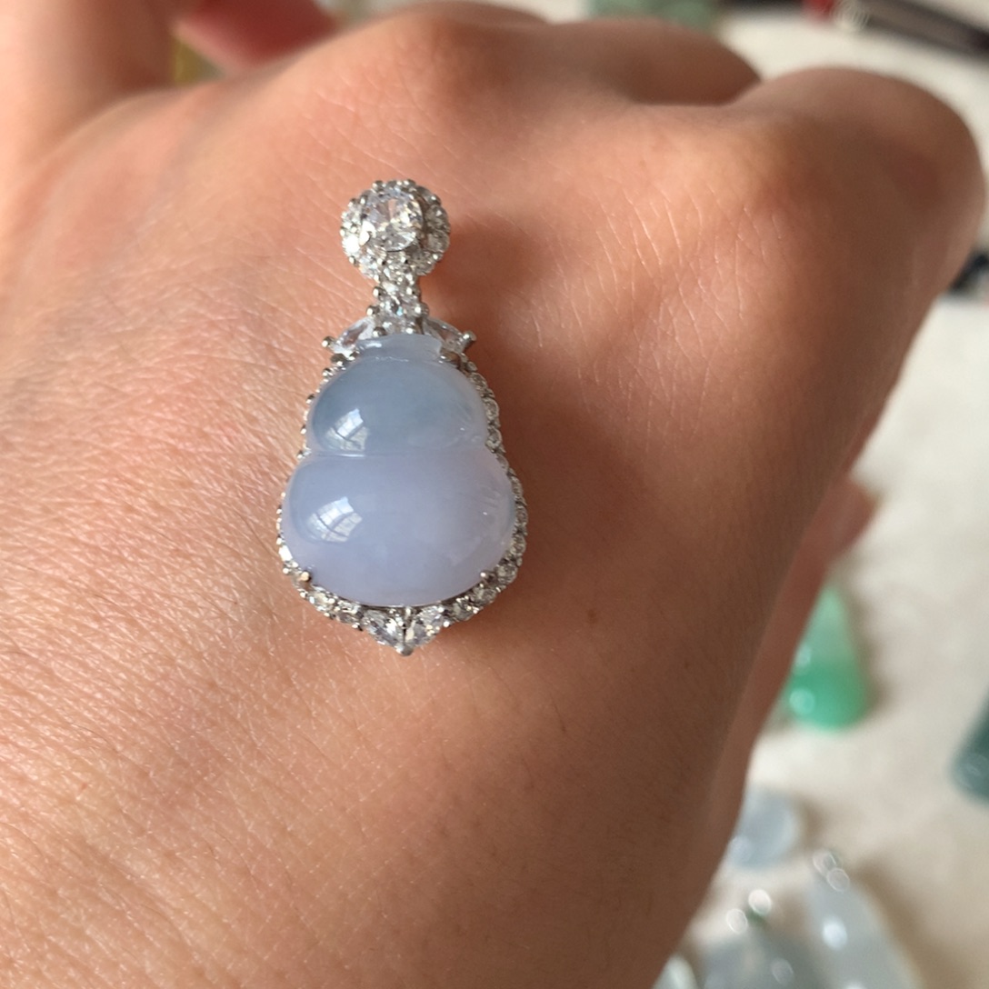 翡翠银S925镶嵌颈饰15