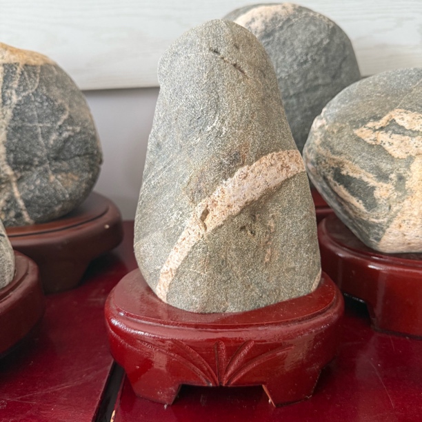 含底座平安原石敢当靠山石工艺品办公室桌面摆件