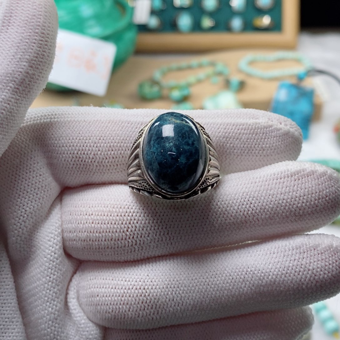 绿松石颈饰银S925镶嵌