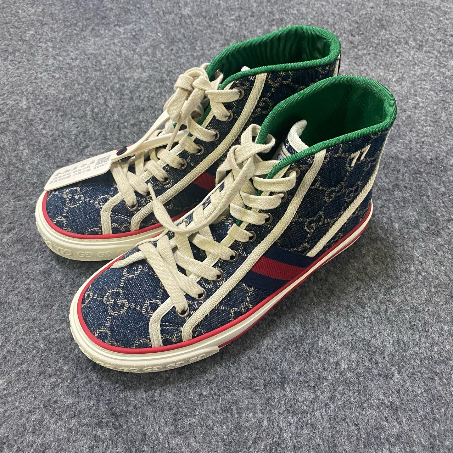 95新 GUCCI/古驰  1977 百搭高帮时尚板鞋尺码：35.5 编码：20187