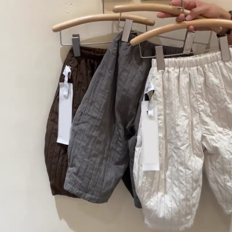 儿童棉裤冬季新品男女童加厚翻遍阔腿裤森系个性宝宝宽松保暖长裤