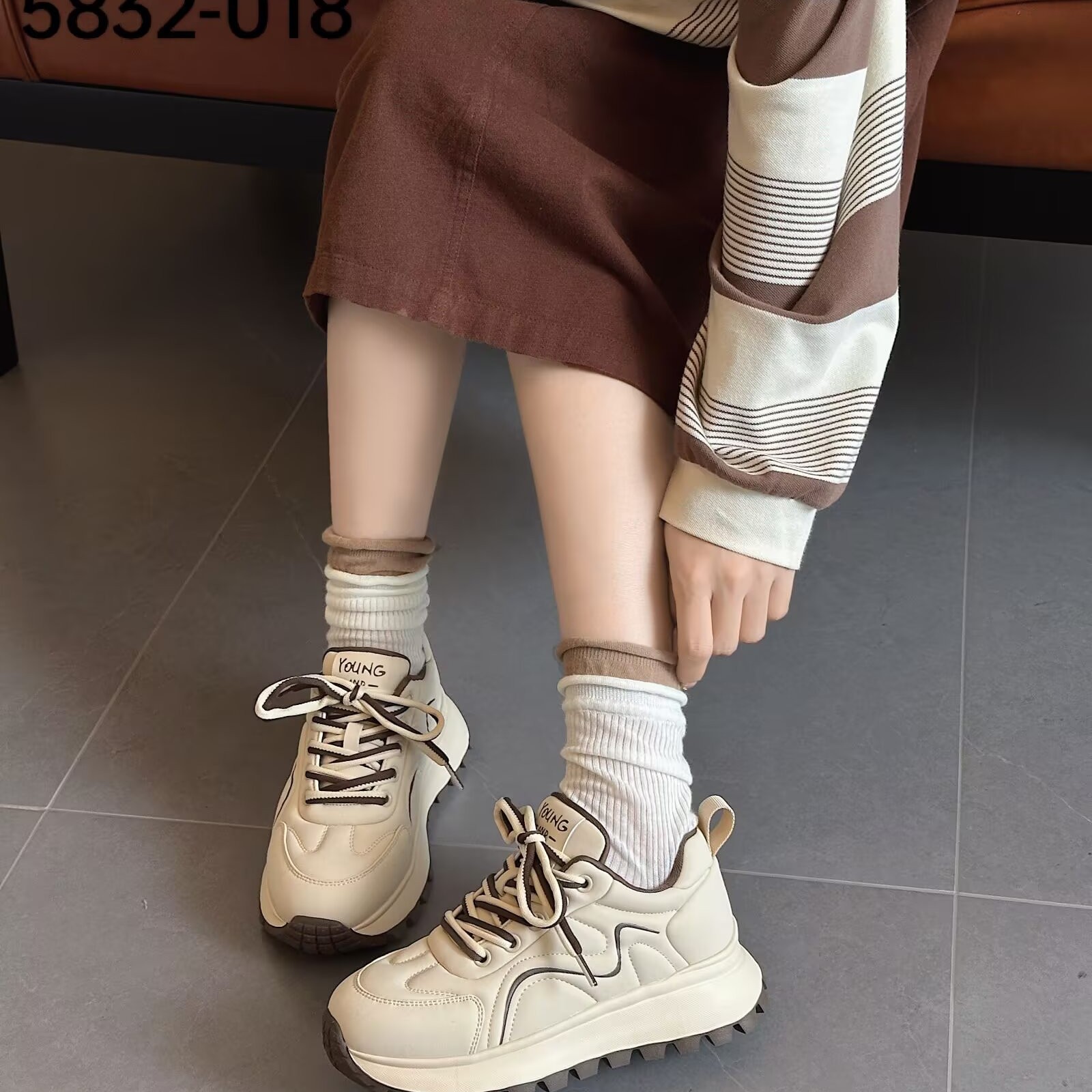 迪兰朵莉加绒加厚面包鞋卡码拍大