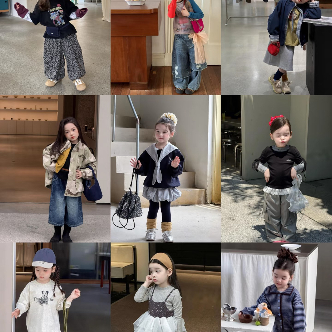 七禧童装2025年秋冬新品单品森系娃娃衫外套套装备注编码组合链接
