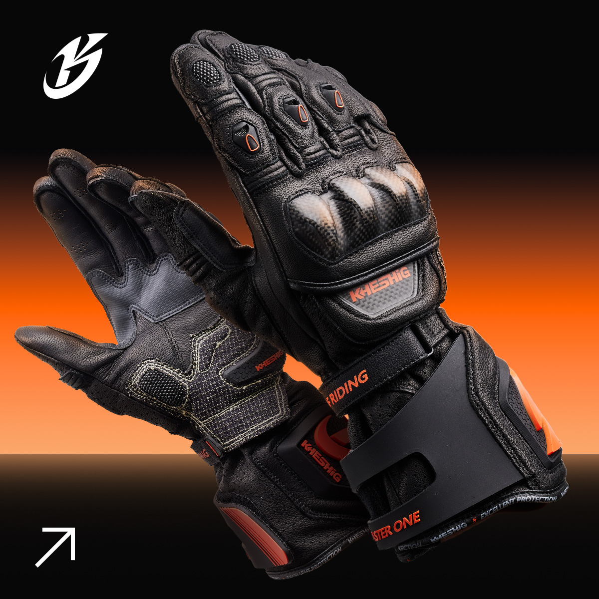 摩托车手套专业赛道手套KHESHIG MASTER ONE长款透气骑行手套