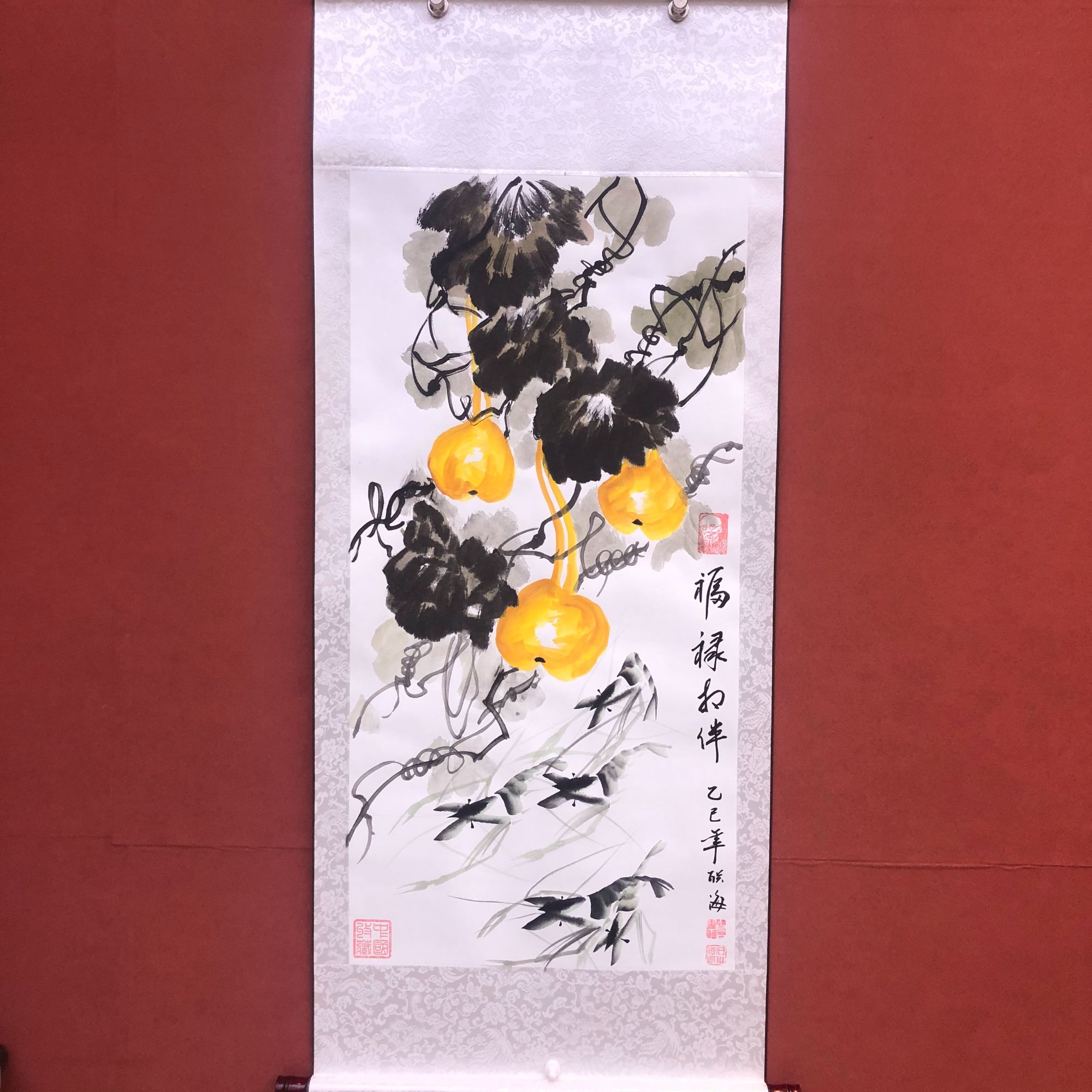 石联海作品  福禄相伴  三尺