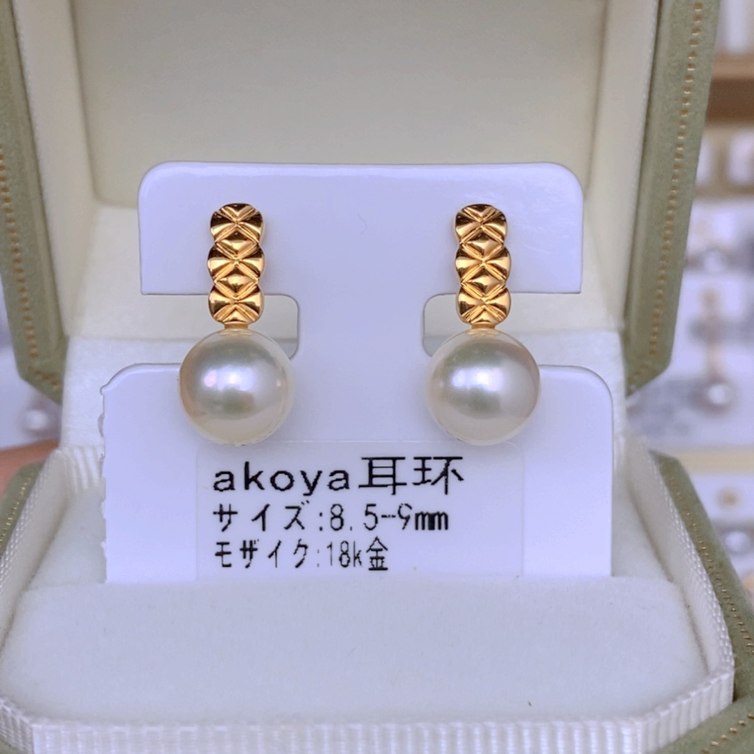 海水珍珠耳饰18K金镶嵌