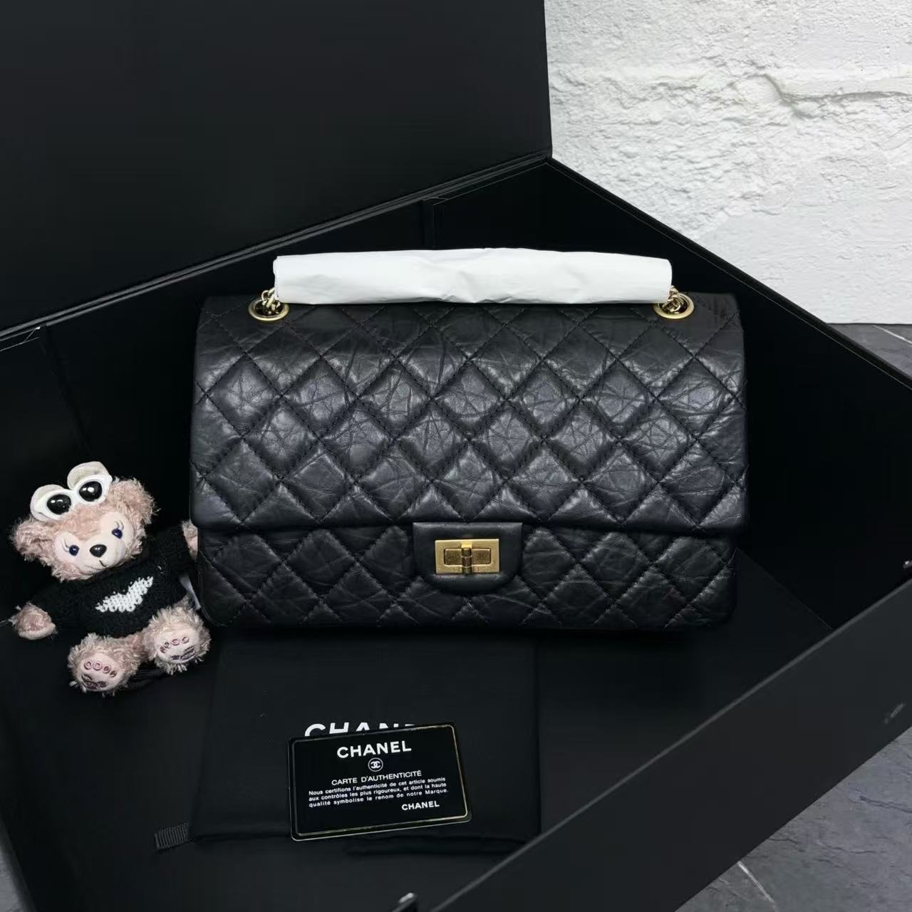 95新 Chanel/香奈儿 香奈儿黑金菱纹5582/二奢包包