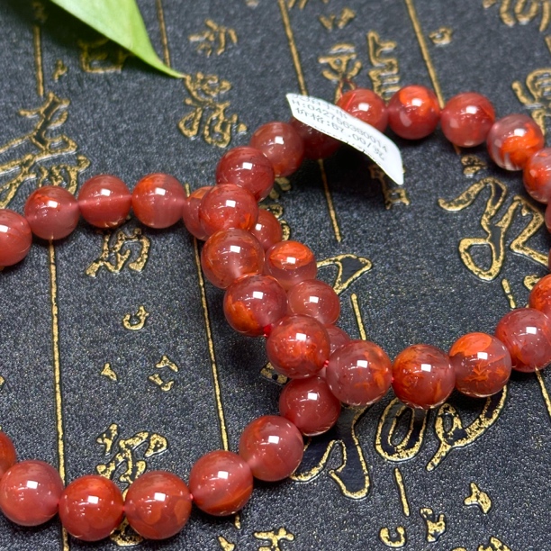 XHNH043 南红火焰纹手串卡10mm经典款 多样性发其一
