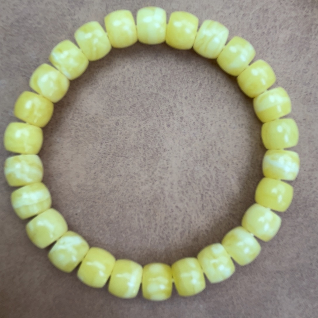 蜜蜡未镶嵌手串纯天然俄料白花虎皮8*7腕口15+