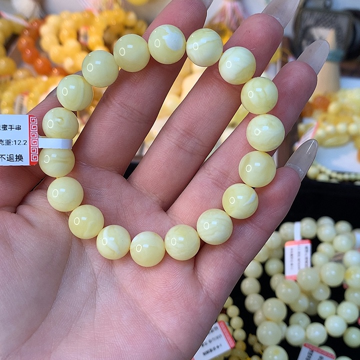 琥珀手链未镶嵌蜜蜡手串圆珠