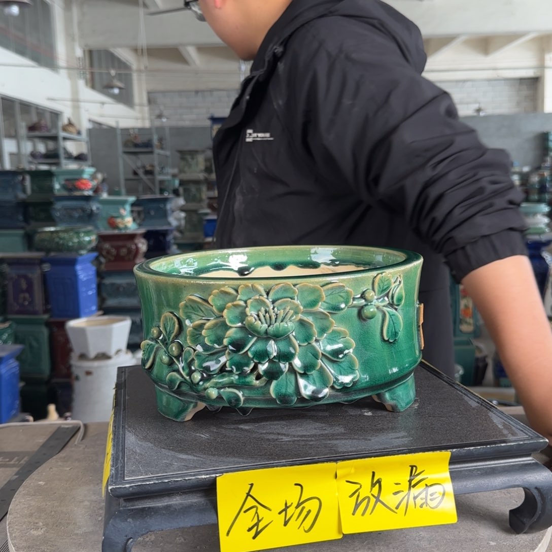 陶。一风堂石湾花盆 微瑕气孔