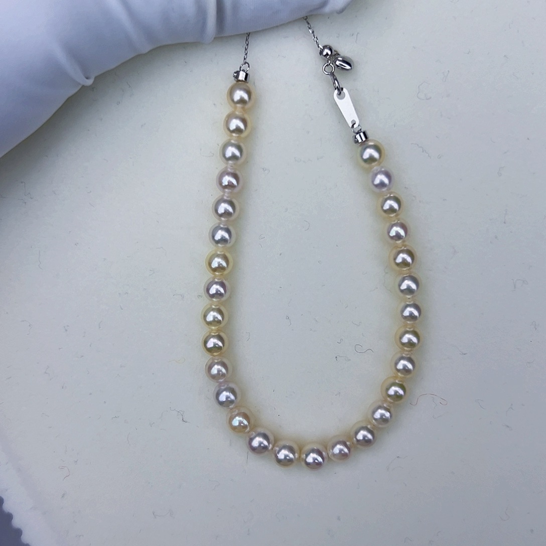 海水珍珠海水akoya设计款满珠链5-6mm未镶嵌