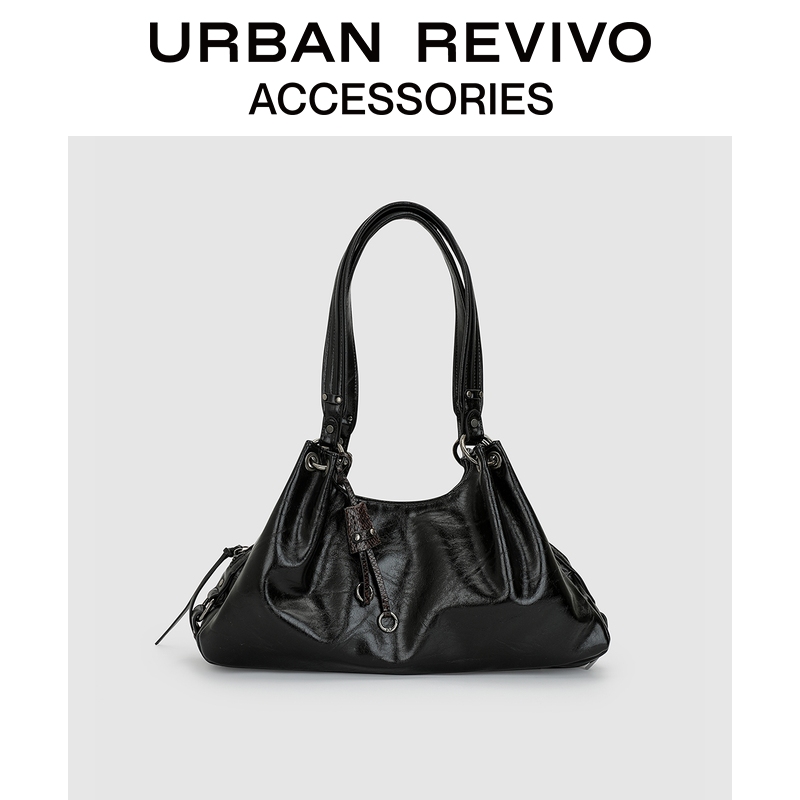 URBAN REVIVO2025秋季新款女士复古纹理褶皱单肩包UAWB50222