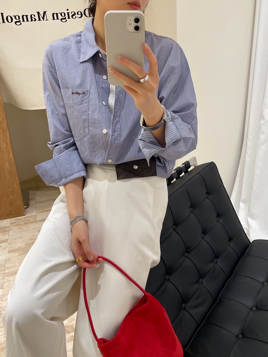 【艺萍精选】2025早春单色经典提花刺绣衬衫010