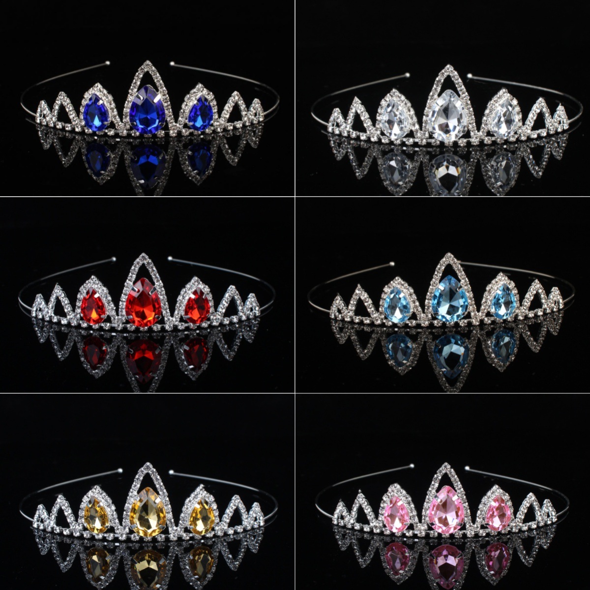 发箍日韩风成人表演彩色皇冠结婚新娘头饰节日礼品