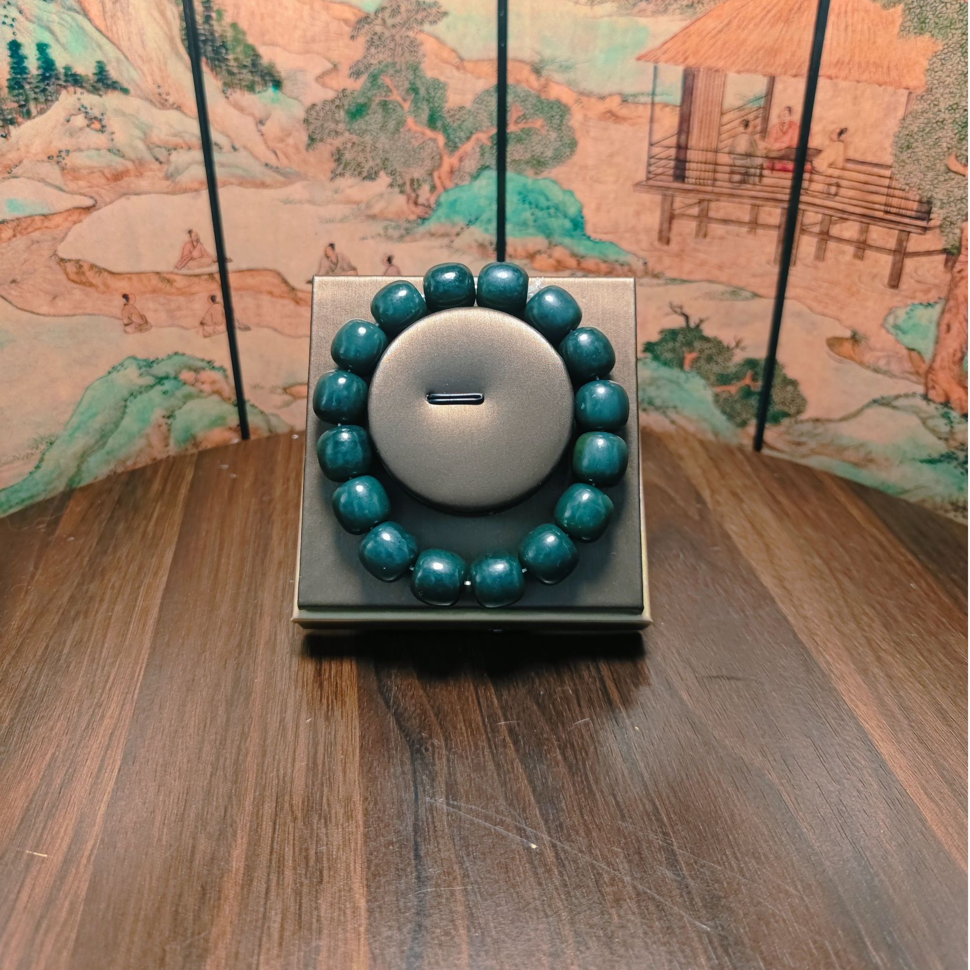 R和田玉桶珠手串（卡14）1197