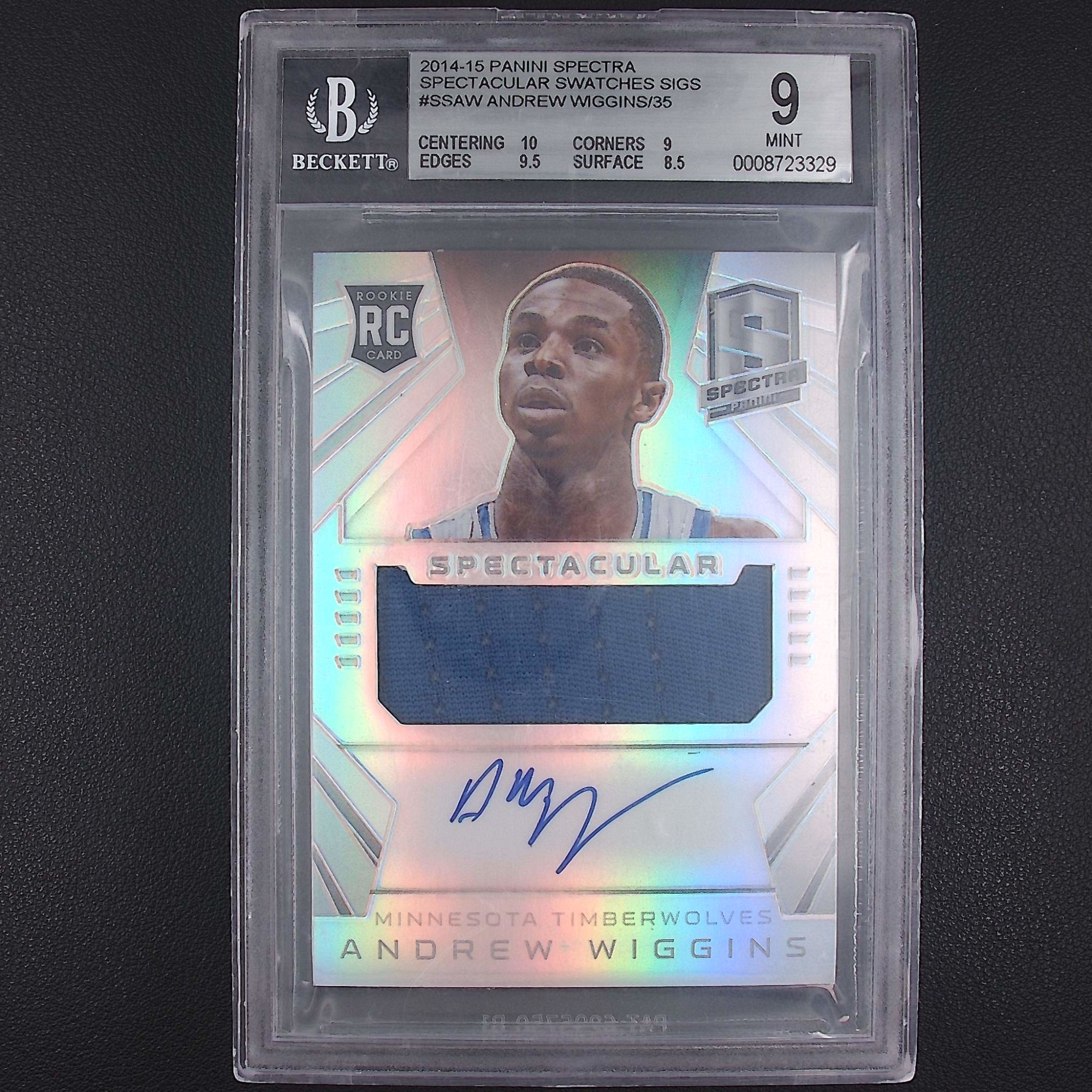 安德鲁威金斯 新秀 光谱 35编 帕尼尼NBA国宝手提签字球星卡