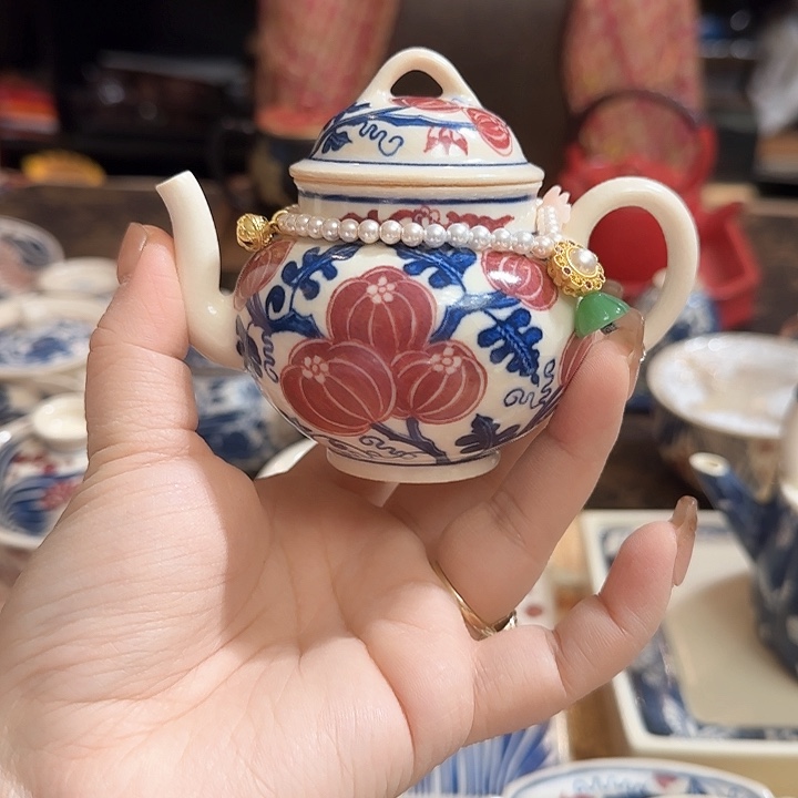 茶具壶120毫升西瓜釉里红
